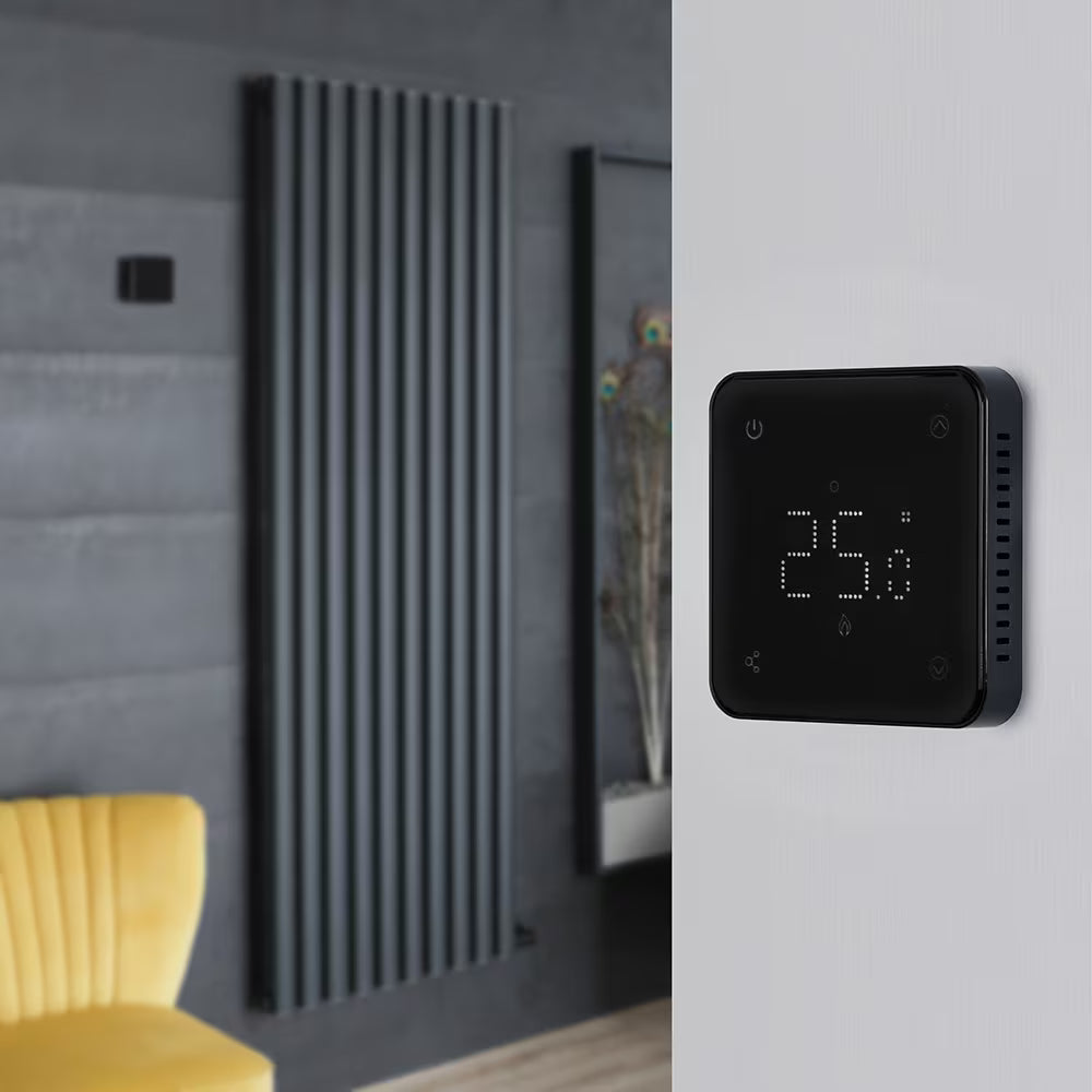 Radiatore Elettrico di Design Verticale - Antracite - 1784 x 590mm - con Termostato Wi-Fi Retroillluminato - Revive Ardus