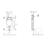 Cassetta wc a incasso GEBERIT GBR109.790.00 bianco pulsante doppio comando 9 L